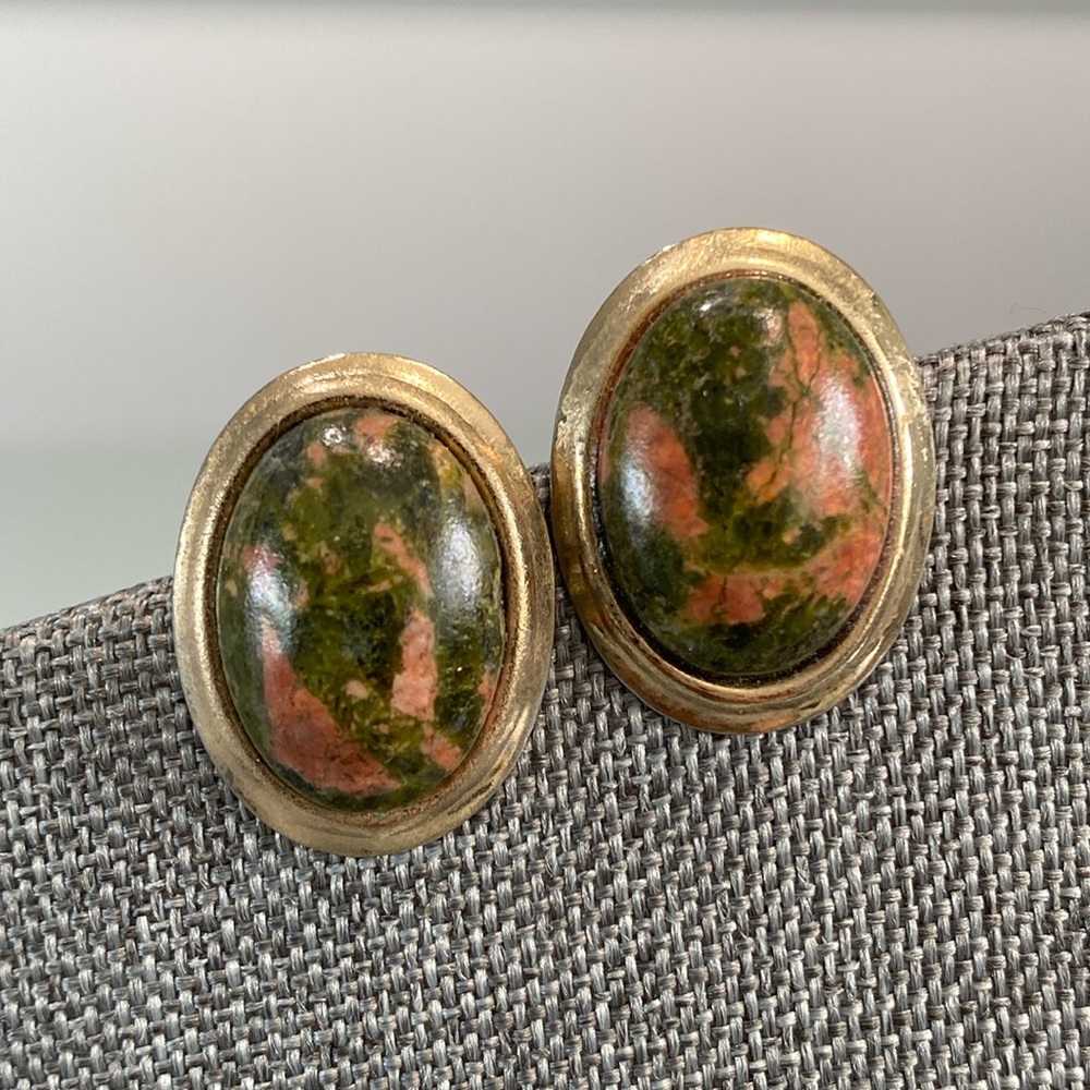 Vintage Unakite Earrings-Bundle Add-on Only Please